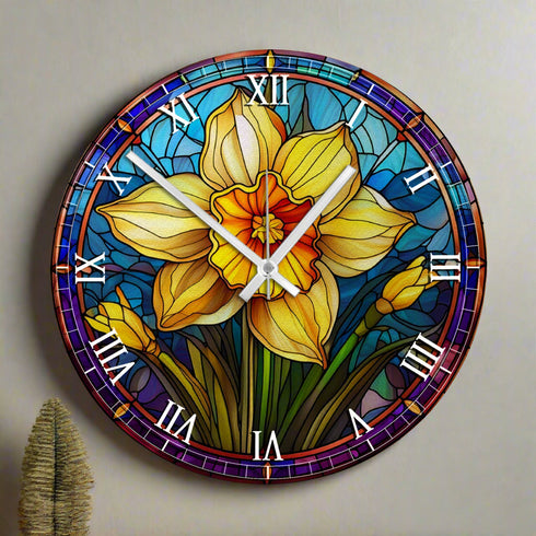 Daffodil Suncatcher Effect Clock